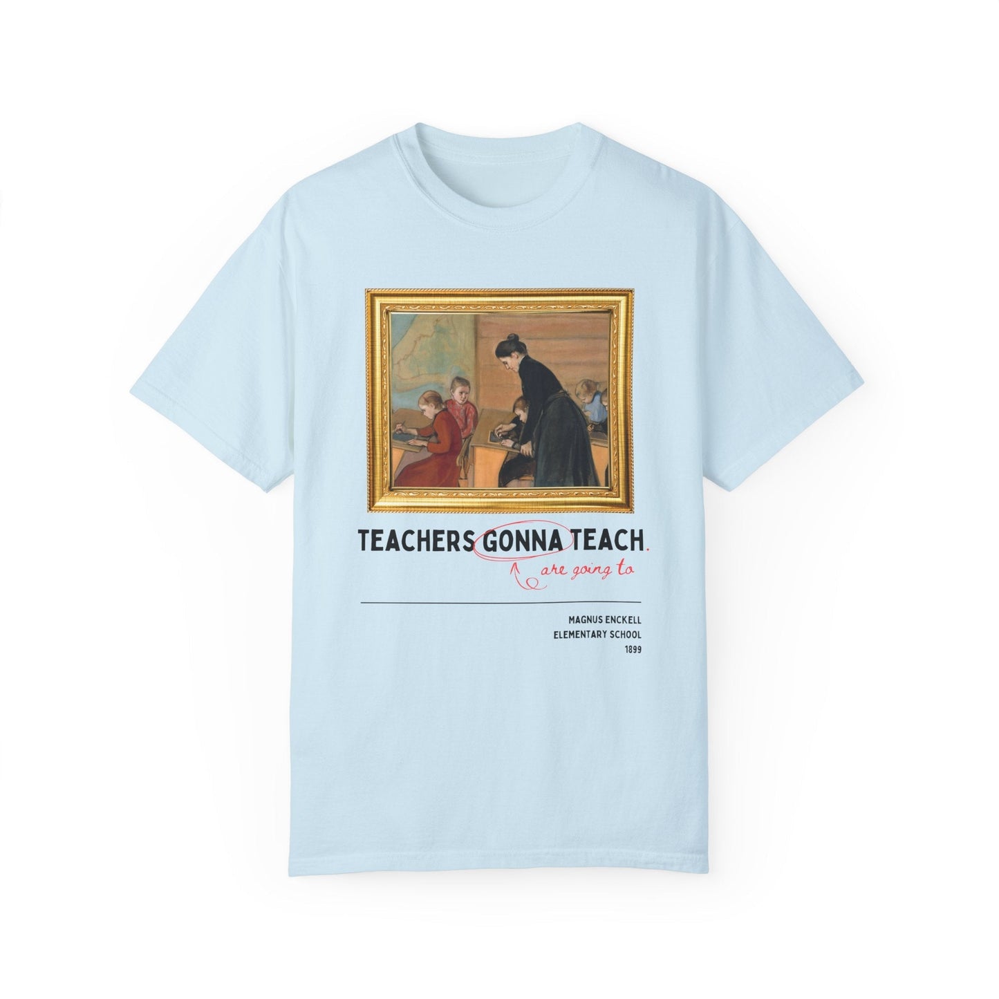 Funny Teacher Tee Shirt with Painting by Magnus Enckell