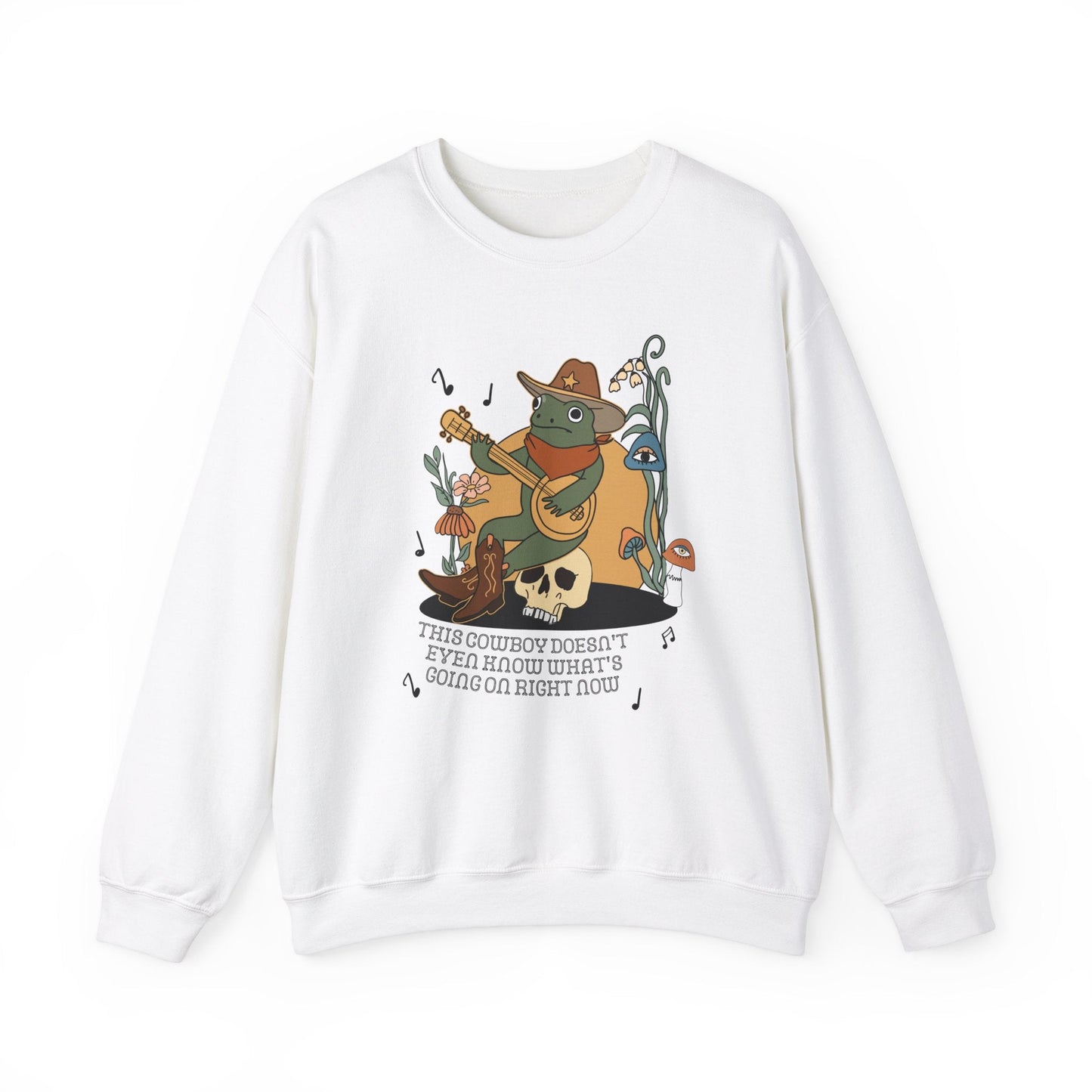 Funny Western Frog Sweatshirt for Tired New Parent or Student