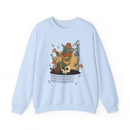 Funny Western Frog Sweatshirt for Tired New Parent or Student