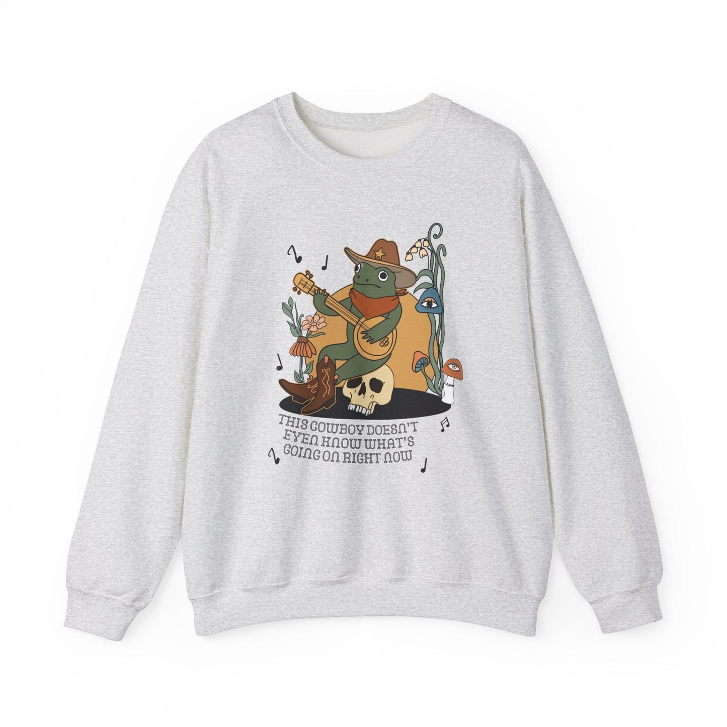 Funny Western Frog Sweatshirt for Tired New Parent or Student