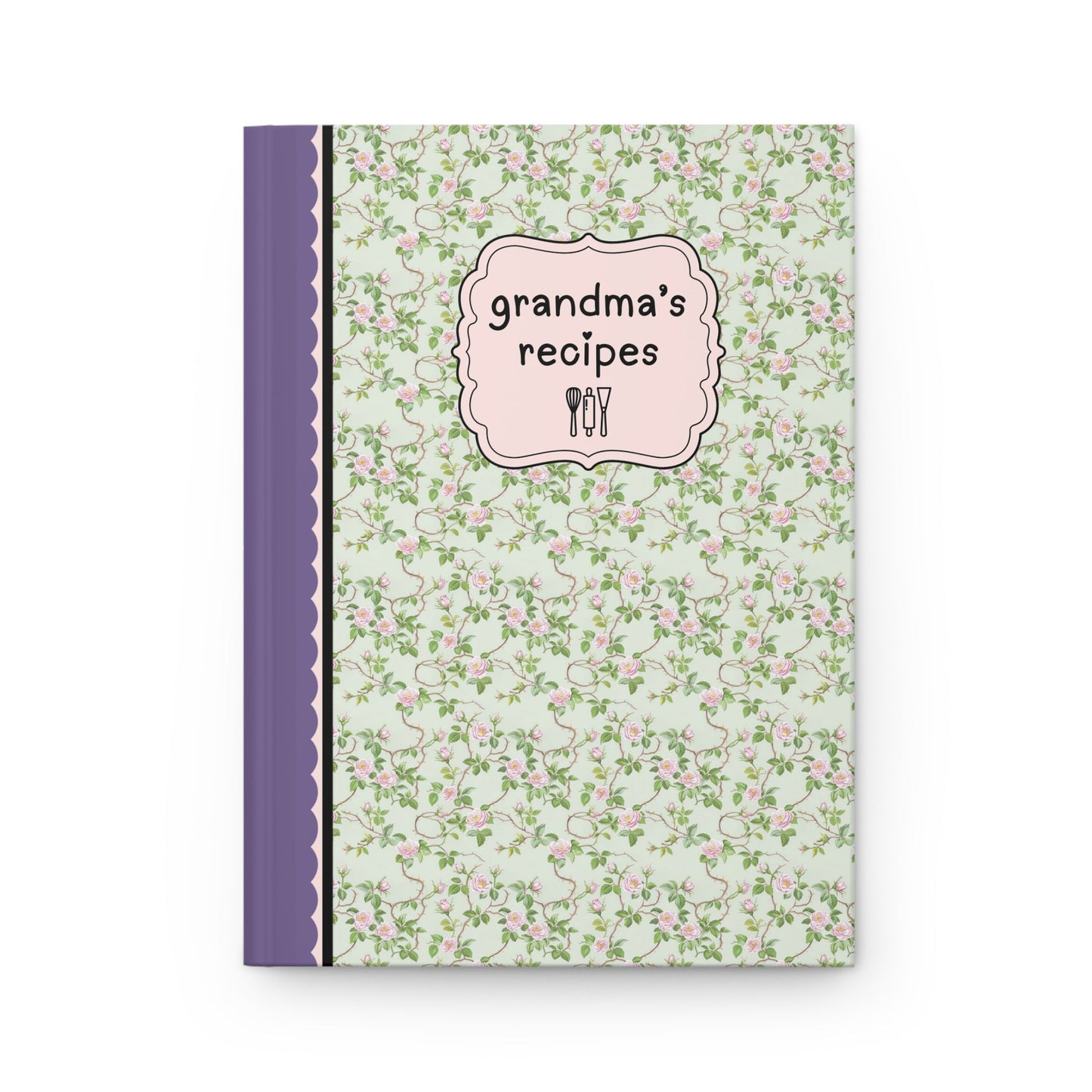 Grandma's Recipes Notebook: Green Flower