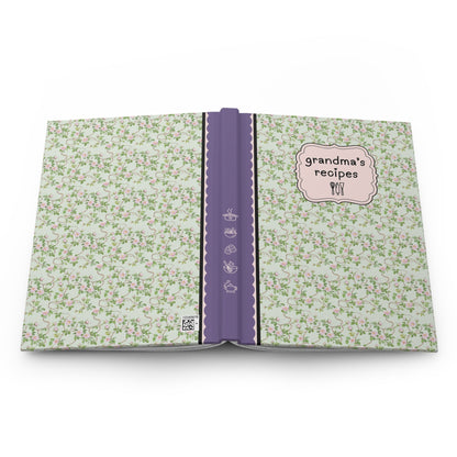 Grandma's Recipes Notebook: Green Flower