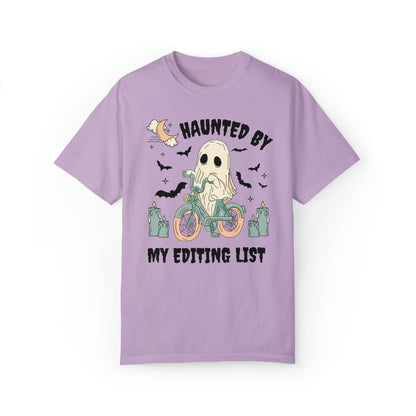 Halloween Editing Day T-Shirt for Photographer or Writer: Haunted By My Editing List