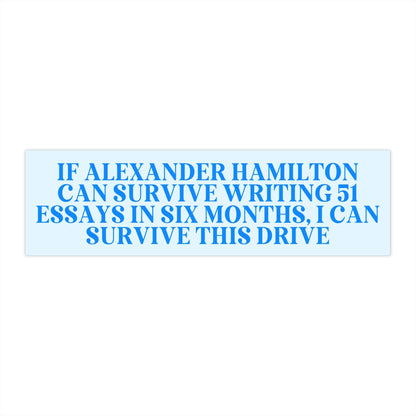 History Bumper Sticker: Alexander Hamilton US History