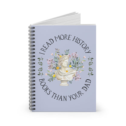 History Lover Spiral Notebook: I Read More History Book Than Your Dad
