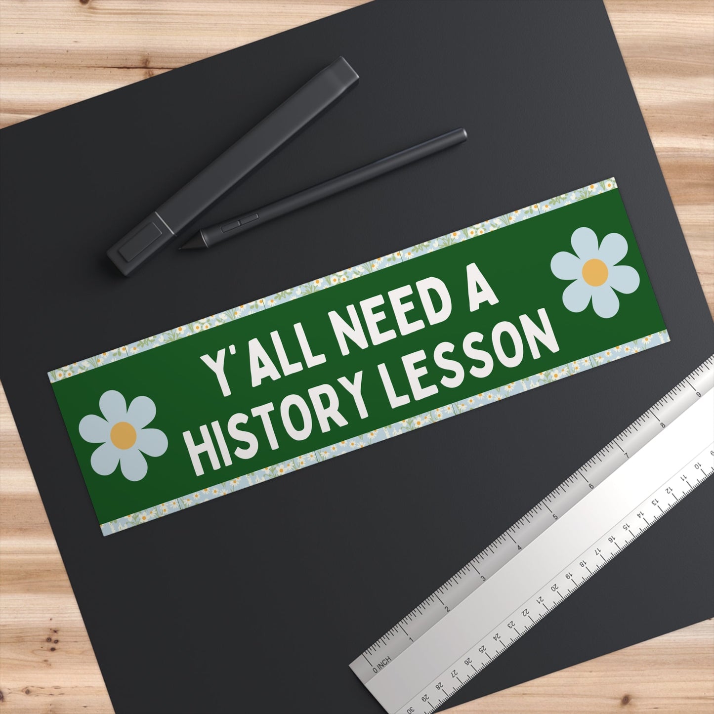 History Teacher Sticker with Flowers