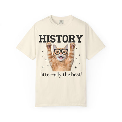 History Teacher Cat Lover Tee