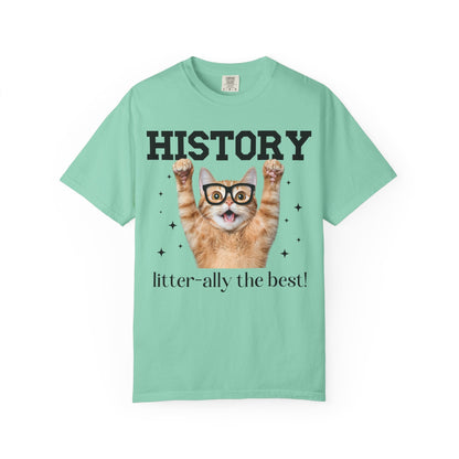 History Teacher Cat Lover Tee