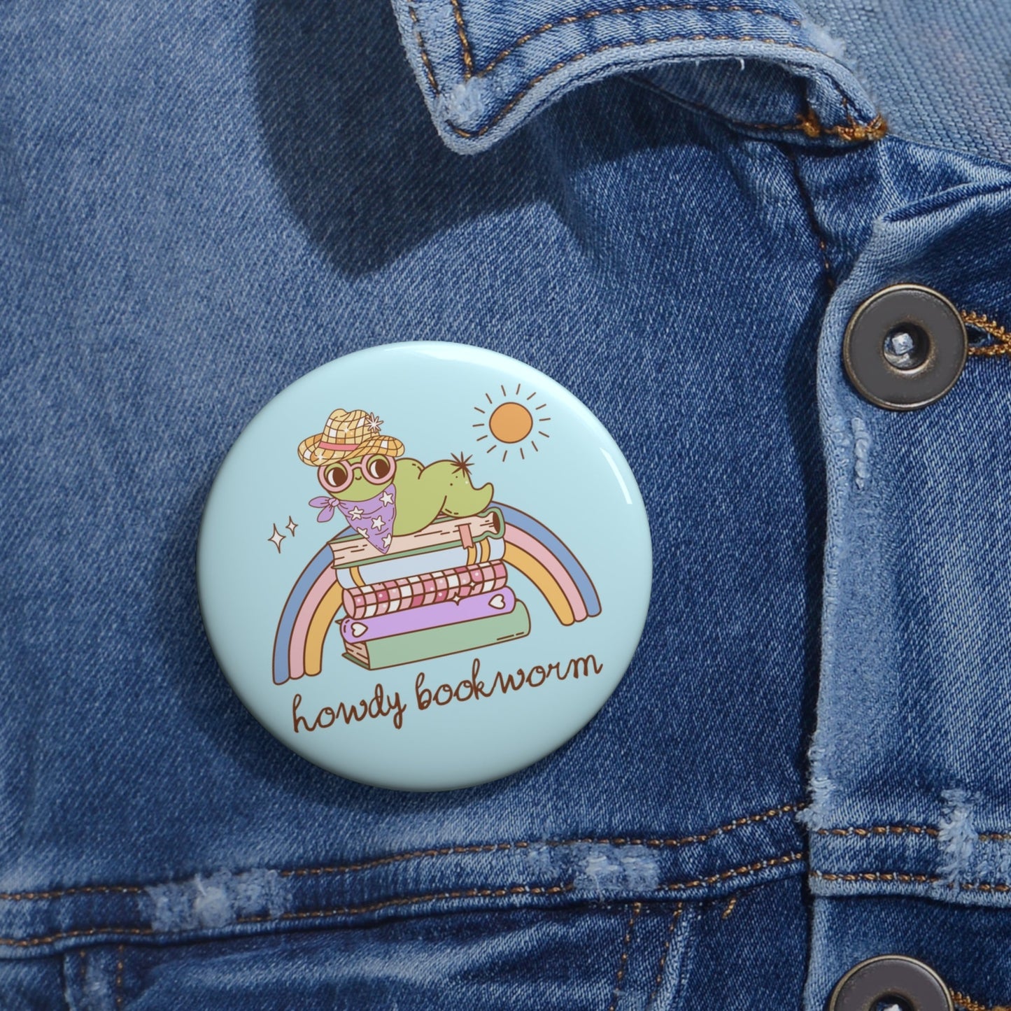 Howdy Bookworm Button