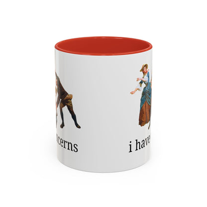 I Have Concerns Art History Coffee Mug: Mrs. Schuyler Burning Her Wheat Fields