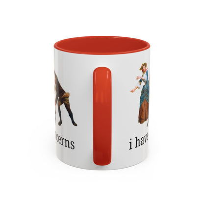 I Have Concerns Art History Coffee Mug: Mrs. Schuyler Burning Her Wheat Fields