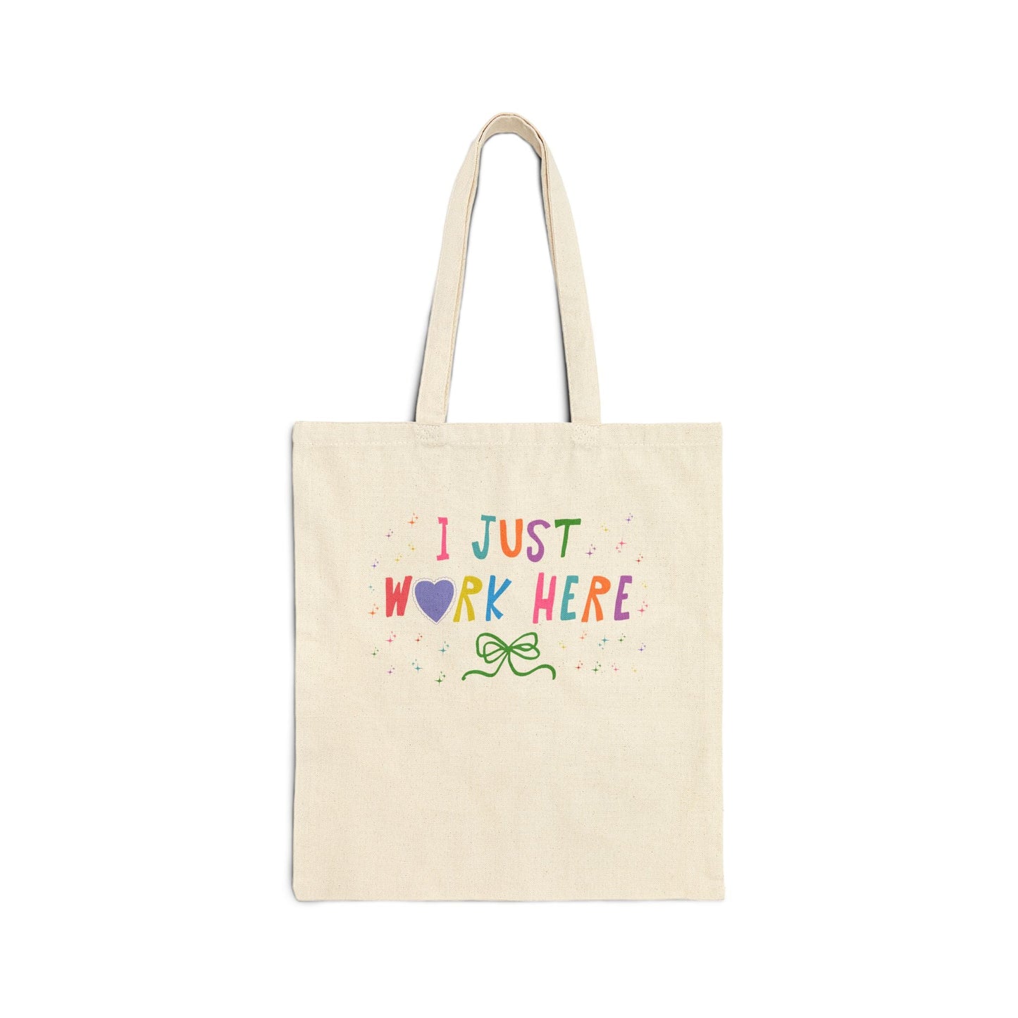 I Just Work Here Funny Tote Bag