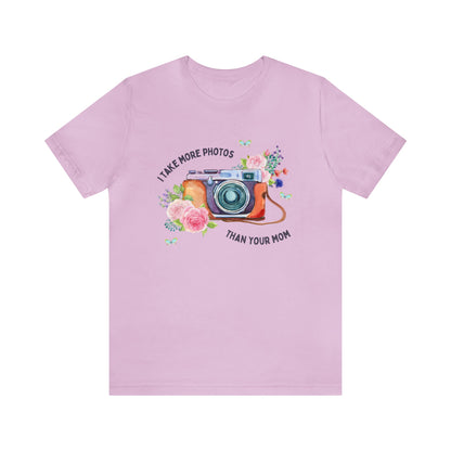 I Take More Photos Than Your Mom | Funny and Cute Floral T-Shirt for Photographer