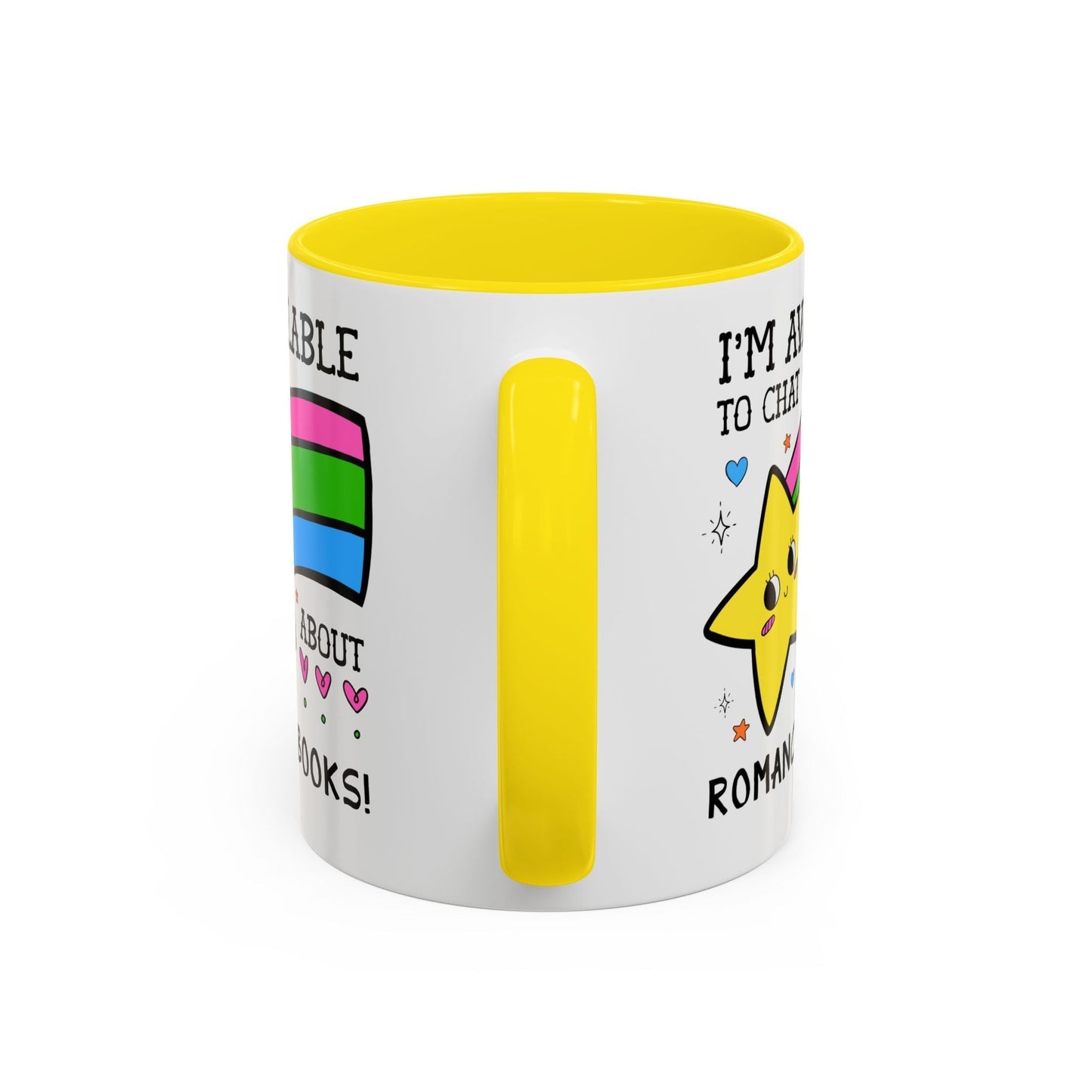 I'm Available to Chat About Romance Books Coffee Mug