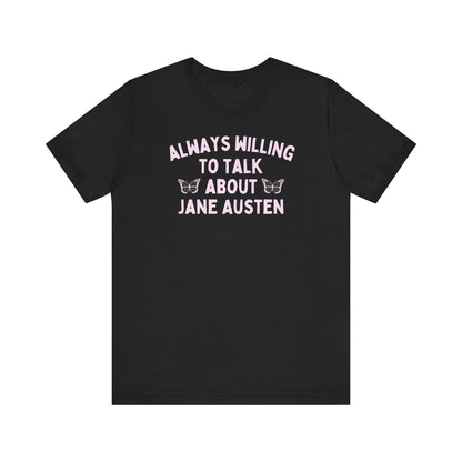Jane Austen Tee Shirt with Cute Butterflies