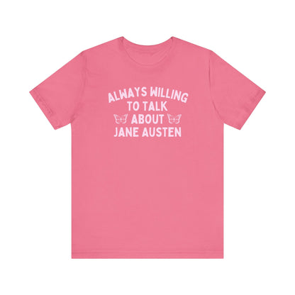 Jane Austen Tee Shirt with Cute Butterflies