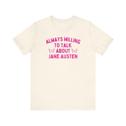Jane Austen Tee Shirt with Cute Butterflies
