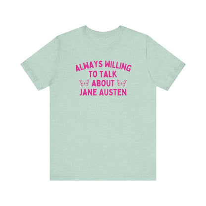 Jane Austen Tee Shirt with Cute Butterflies