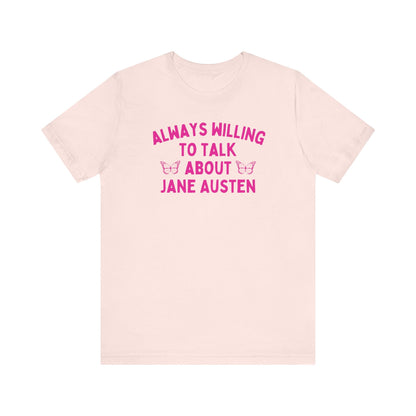 Jane Austen Tee Shirt with Cute Butterflies