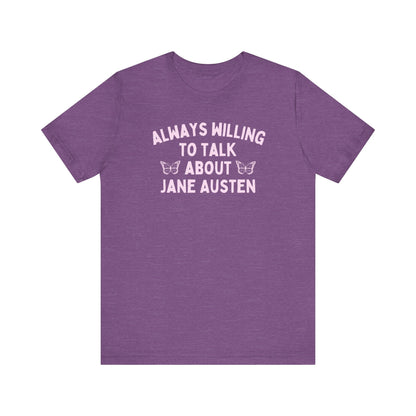 Jane Austen Tee Shirt with Cute Butterflies