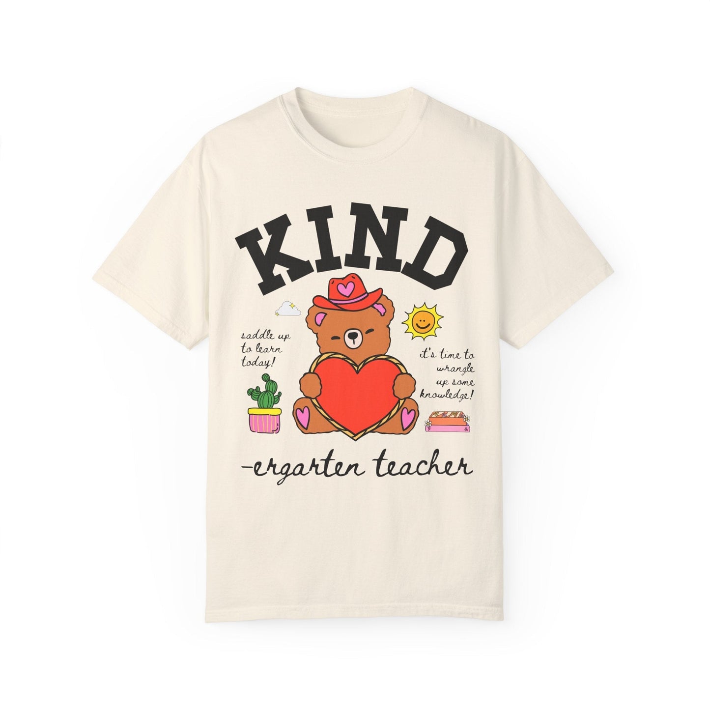 Kindergarten Teacher Tee Shirt with Western Bear