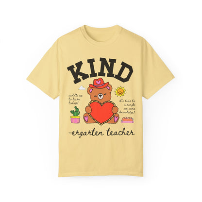 Kindergarten Teacher Tee Shirt with Western Bear