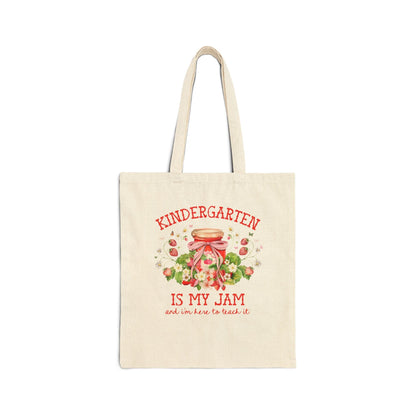 Kindergarten Teacher Tote Bag with Strawberries: Kindergarten is My Jam