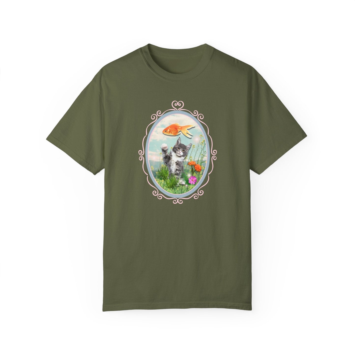 Kitten Reaching for Goldfish Tee