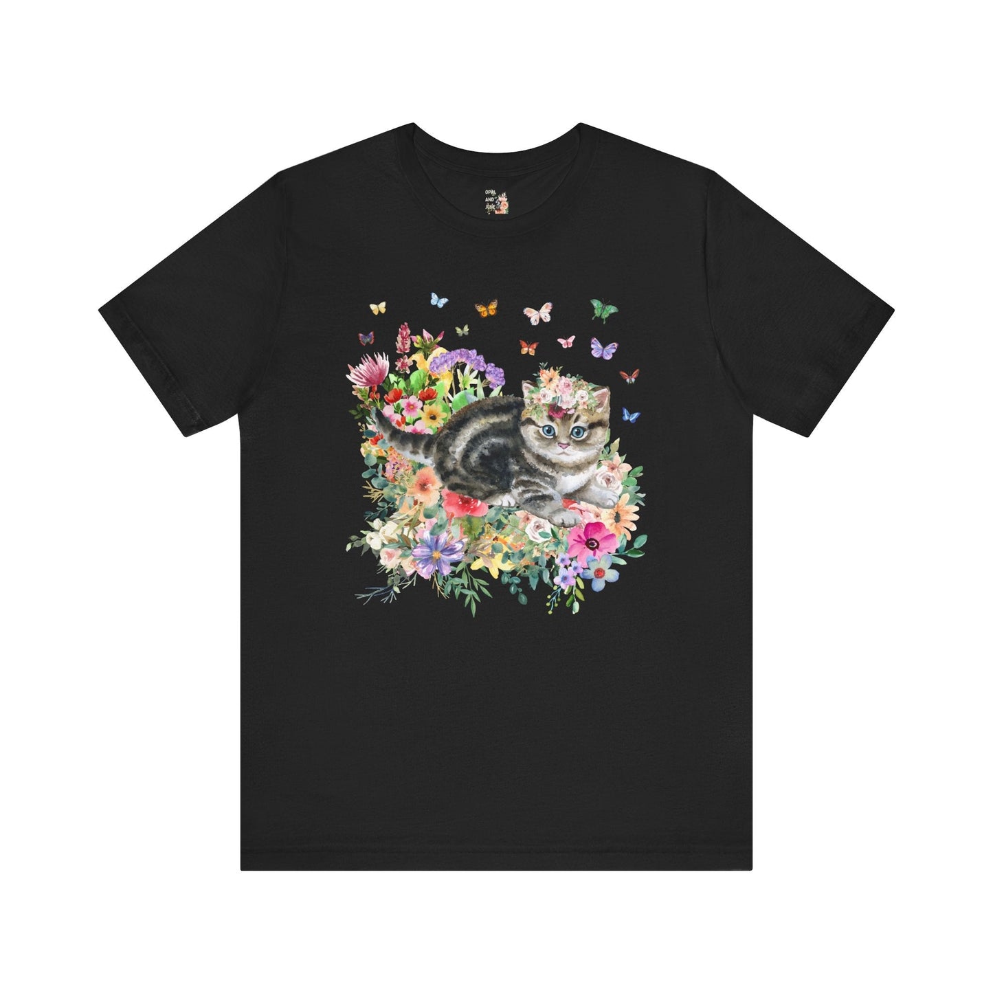Kitten Tee with Butterflies