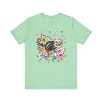 Kitten Tee with Butterflies