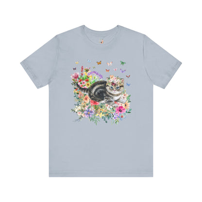 Kitten Tee with Butterflies