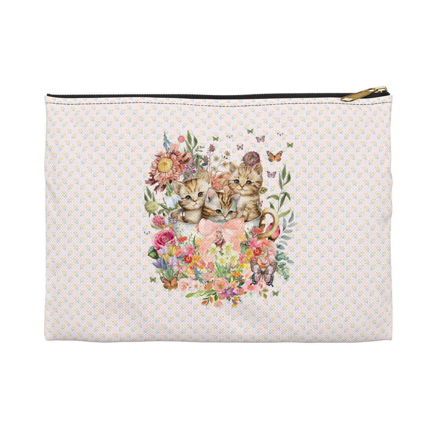 Kittens in Teacup: Pouch with Zipper
