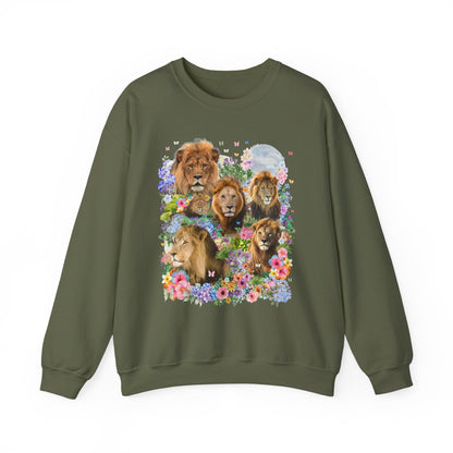Lions in Flowers Sweatshirt