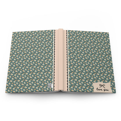 Love You Lined Journal: Peach and Green