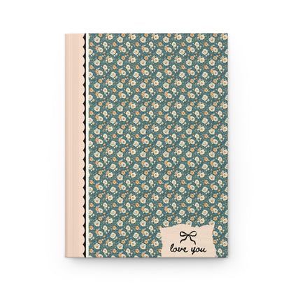 Love You Lined Journal: Peach and Green