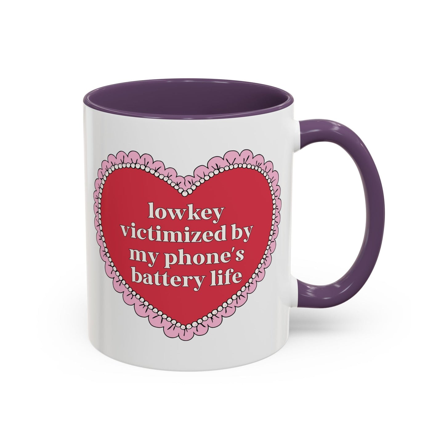 Lowkey Victimized By My Phone's Battery Life 11 Oz Coffee Mug