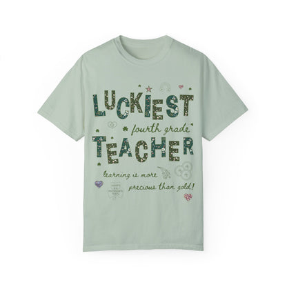 Luckiest Fourth Grade Teacher Tee Shirt