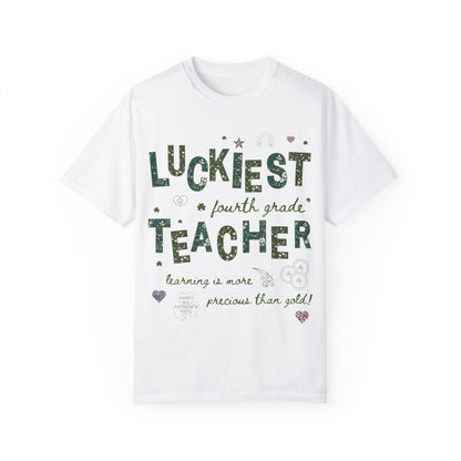 Luckiest Fourth Grade Teacher Tee Shirt