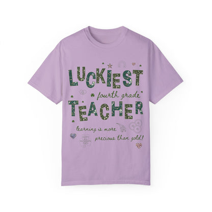 Luckiest Fourth Grade Teacher Tee Shirt