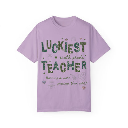 Luckiest Sixth Grade Teacher Tee
