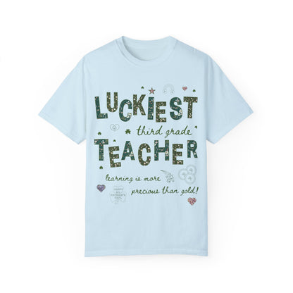 Luckiest Third Grade Teacher Tee Shirt