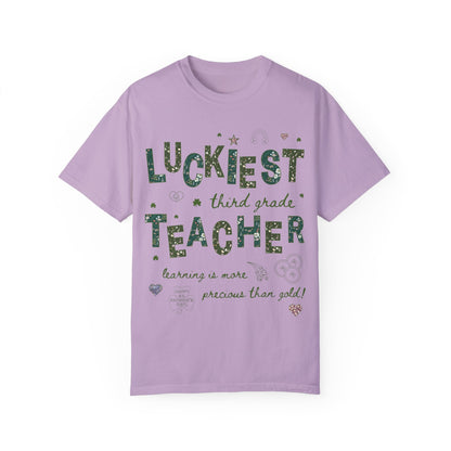 Luckiest Third Grade Teacher Tee Shirt