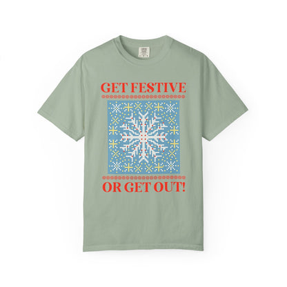 Matching Pastel Christmas Tee: Get Festive or Get Out!