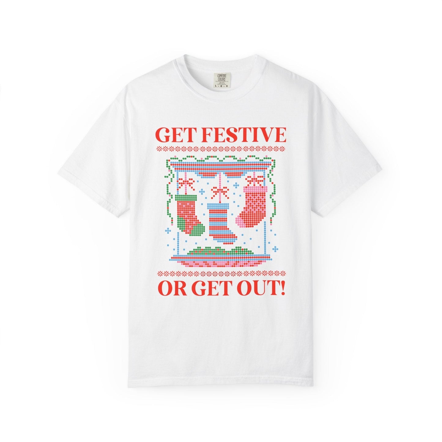 Matching Pastel Christmas Tee: Get Festive or Get Out!