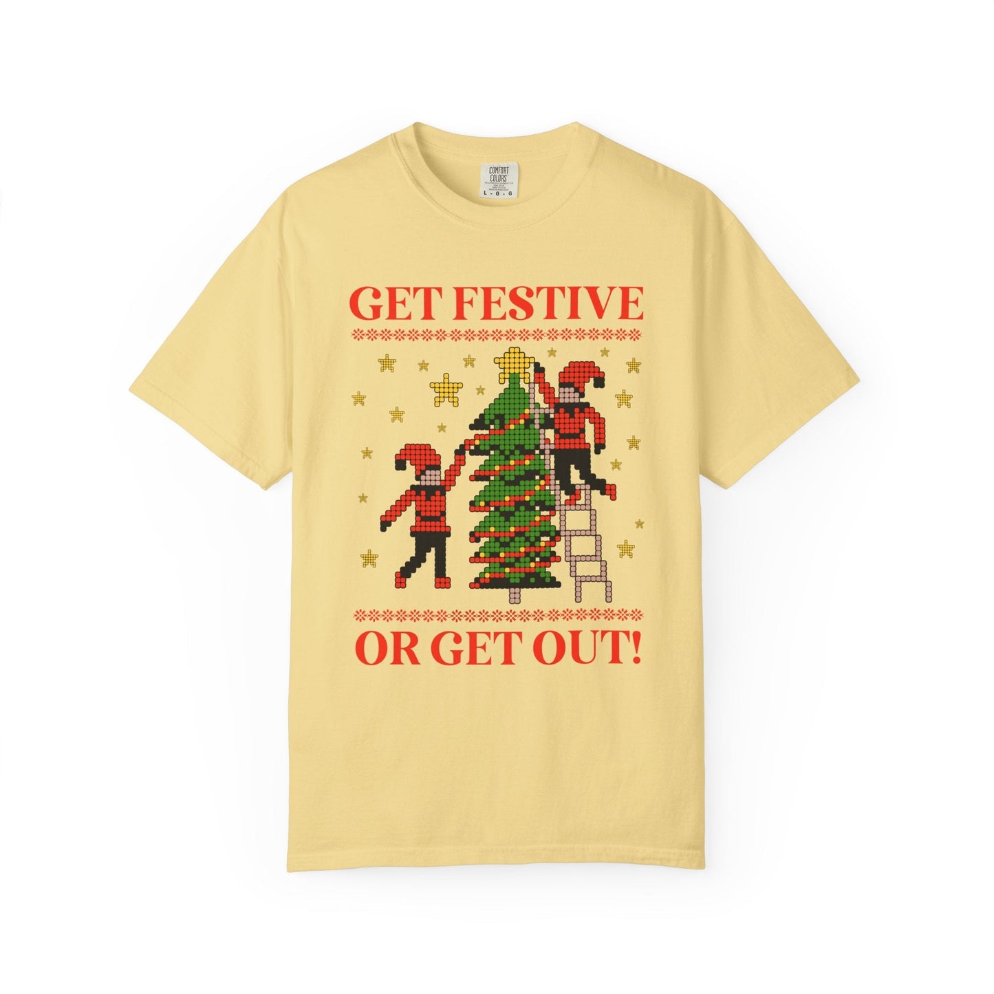Matching Pastel Christmas Tee: Get Festive or Get Out!