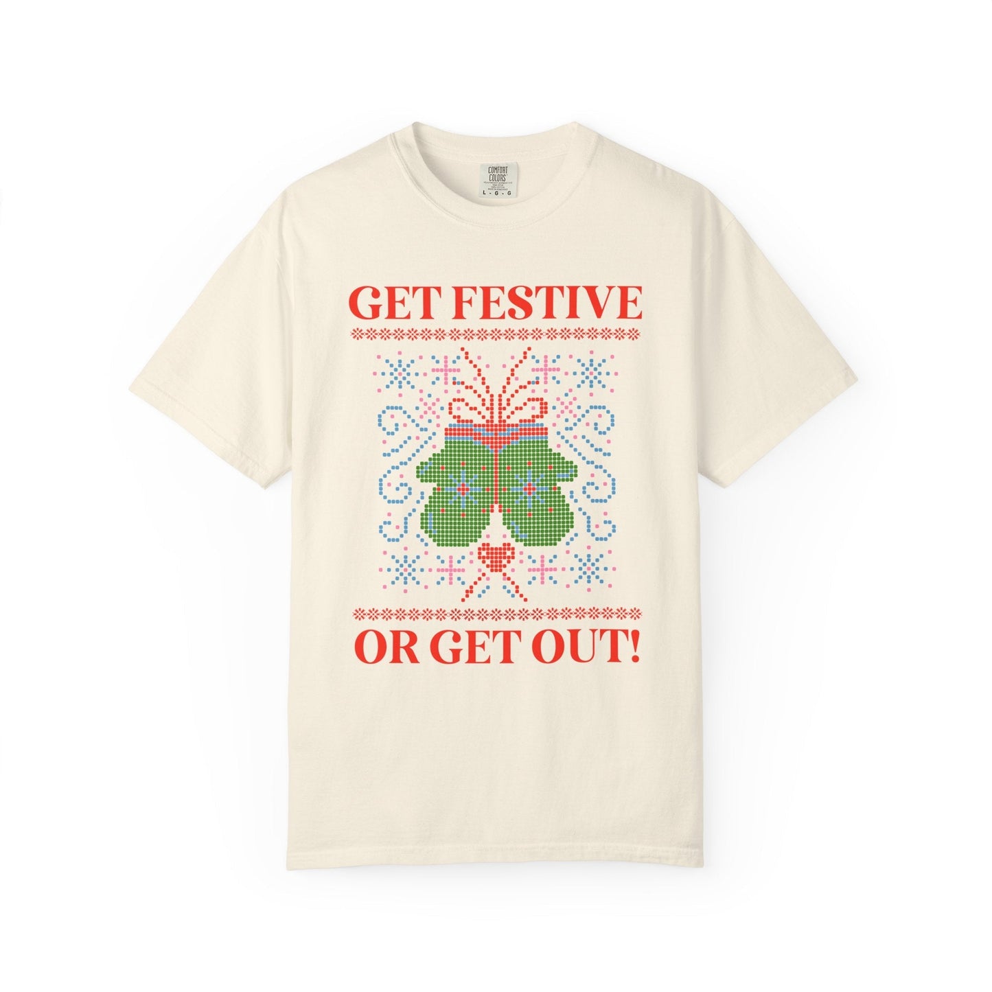 Matching Pastel Christmas Tee: Get Festive or Get Out!
