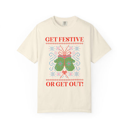 Matching Pastel Christmas Tee: Get Festive or Get Out!