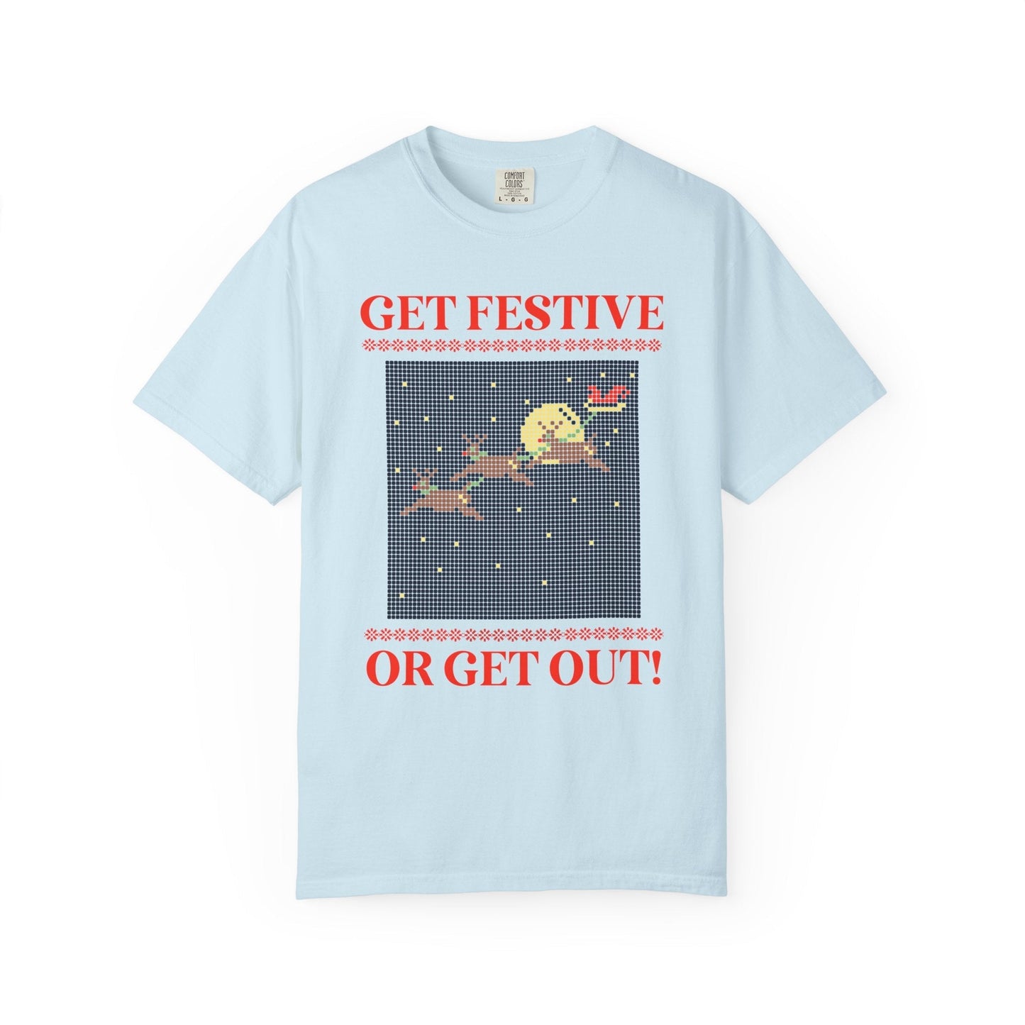 Matching Pastel Christmas Tee: Get Festive or Get Out!