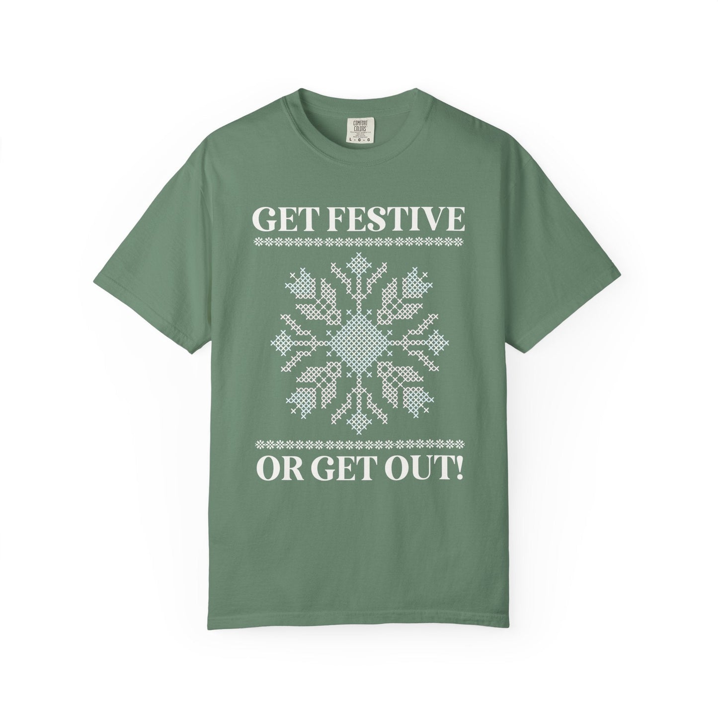 Matching Pastel Christmas Tee: Get Festive or Get Out!