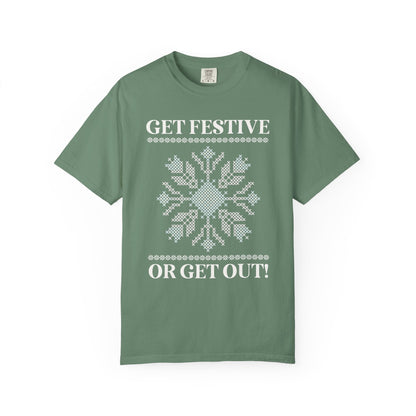 Matching Pastel Christmas Tee: Get Festive or Get Out!